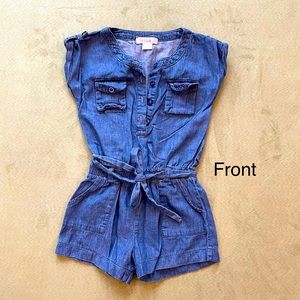 Toddler girl, 3T, denim romper